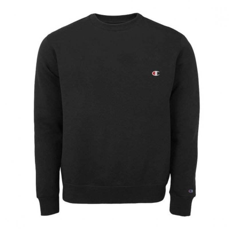 Moletom Crewneck Champion C Logo Embroidery Preto